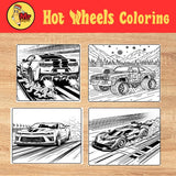 Hot Wheels Inspired Car Coloring Book for Kids | Bold Easy A4 Landscape PDF | Printable Car Activity Pages | Instant Digital Download