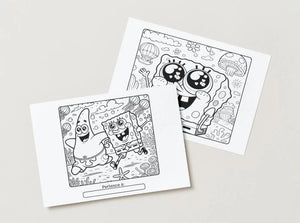 SpongeBob Coloring Book for Kids – Bold & Easy A5 Landscape PDF | 50+ Pages | Instant Download | Fun Printable Digital Coloring