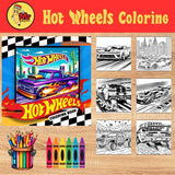 Hot Wheels Inspired Car Coloring Book for Kids | Bold Easy A4 Landscape PDF | Printable Car Activity Pages | Instant Digital Download