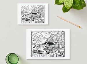 Hot Wheels Inspired Car Coloring Book for Kids | Bold Easy A4 Landscape PDF | Printable Car Activity Pages | Instant Digital Download