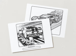 Hot Wheels Inspired Car Coloring Book for Kids | Bold Easy A4 Landscape PDF | Printable Car Activity Pages | Instant Digital Download