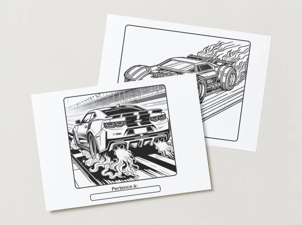 Hot Wheels Inspired Car Coloring Book for Kids | Bold Easy A4 Landscape PDF | Printable Car Activity Pages | Instant Digital Download