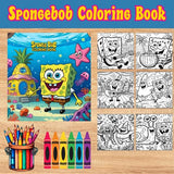 SpongeBob Coloring Book for Kids – Bold & Easy A5 Landscape PDF | 50+ Pages | Instant Download | Fun Printable Digital Coloring