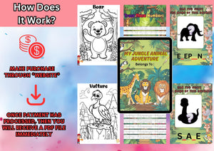 Jungle Animal Busy Book for Kids – Preschool Printable, Educational Toddler Workbook, Fun Learning Activities, Digital Download