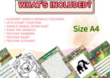 Jungle Animal Busy Book for Kids – Preschool Printable, Educational Toddler Workbook, Fun Learning Activities, Digital Download