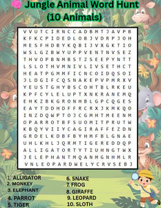 Jungle Animal Busy Book for Kids – Preschool Printable, Educational Toddler Workbook, Fun Learning Activities, Digital Download