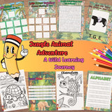 Jungle Animal Busy Book for Kids – Preschool Printable, Educational Toddler Workbook, Fun Learning Activities, Digital Download